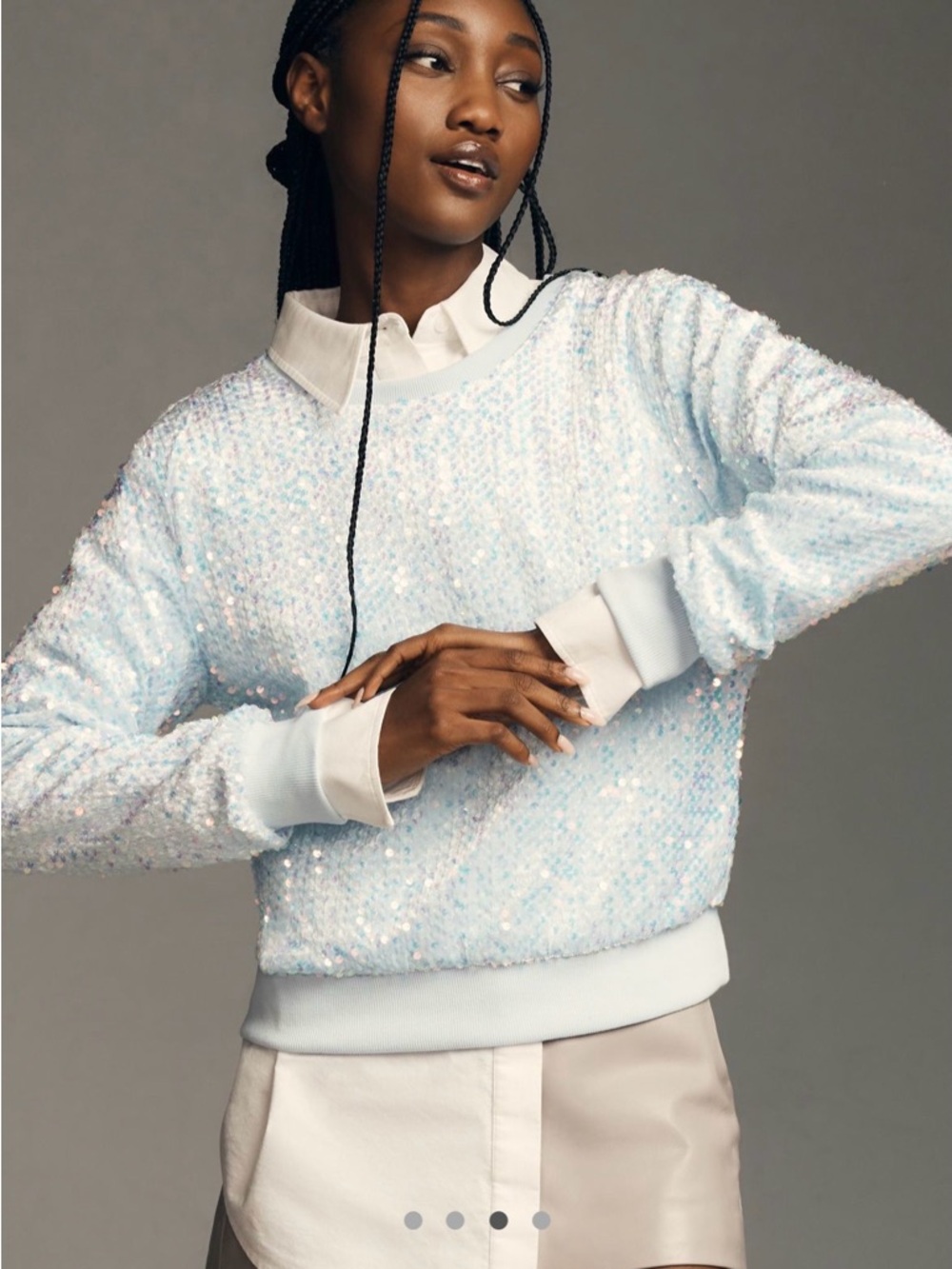 Anthropologie sequin velvet sweatshirt Large